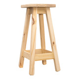 Banco Taburete Silla De Pino Natural 75cm Alto