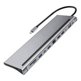 12 En 1 Usb C Docking Station Lector De Tarjetas Sd Tf Usb 1