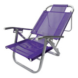 Cadeira De Praia Reclinável (5p) Copacabana - Roxa
