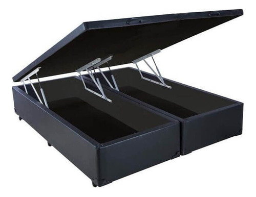 Base Box Baú Bipartida Queen 158cm Preto