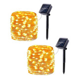 2x Guirnaldas Solares 200led Jardín Luces Hada Luces Solare