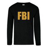 Camiseta Fbi Manga Larga Camibuso Sueter