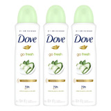 Kit 3 Desodorante Dove Feminino Pepino E Chá Verde 150ml