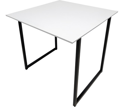 Mesa Móveis Sala Tampo Jantar Quadrada 80cm Base Metalon