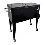 Cooler Retro Metalico 60 Litros Negro