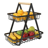 Frutero De Mesa Canasto Para Frutas Cocina Hogar 2 Niveles 