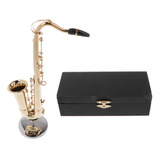 Mini Modelo De Instrumento Musical De Saxofón De 14 Cm