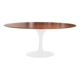 Mesa De Jantar Tulipa Saarinen Oval 160x90 Cm Tampo Imbuia