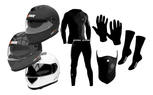 Casco Hawk Rs11 Integral + Kit Termico Completo Pra Piel Sti