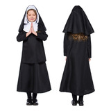 Disfraz De Monja Y Sacerdote Para Niños  Vestido Negro Con C