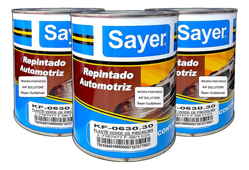 Plaste Piroxilina Automotriz Sayer 3l Blanco Gris Verde