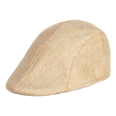 Boina Gatsby Masculina Moda Italiana Estilo Celebridades Cor Bege Desenho Do Tecido Liso Tamanho Un | Frete grátis