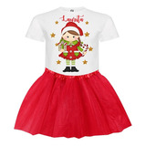 Conjunto Traje Disfraz Niñas 2 Navidad Personalizado