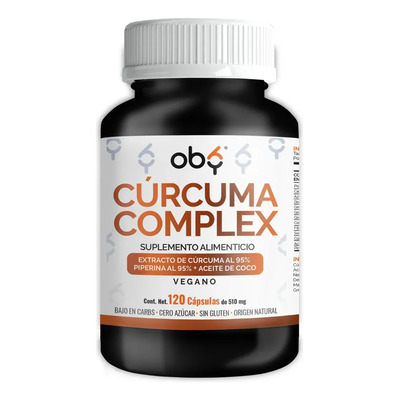 Turmeric Curcuma, Aceite Coco y Pimienta Negra | Extracto Raiz Curcuma Organica Estandarizada al 95% Curcuminoides | Antioxidante Golden Milk Suplemento | Vitaminas Hombre Mujer | Oby 120 capsulas | MercadoLibre