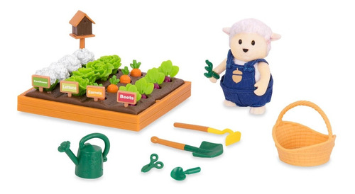 Lil Woodzeez Set Juego Jardinería Accesorios + Figura Oveja 