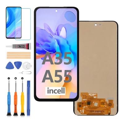 SRJTEK Pantalla Incell Para Samsung Galaxy A55\u002F A35 5g SM-A356e,A356e\u002Fds, A356b, A356b\u002Fds, A356u, SM-A356u1, sm-a556v, A556b, A556b\u002Fds, SM-A556e, A556e\u002Fds, A5560 | Envío gratis