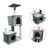 Rascador Torre 112cm Gatos Casita Arbol Terciopelo + Juguete