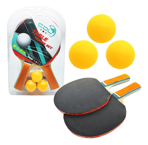 Set De Ping Pong Tenis De Mesa 2 Paletas 3 Pelotas