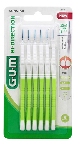 Cepillos Interdentales Gum Bi Direction De 0.7mm 6 Cepillos