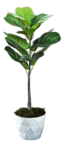 Planta Artificial Ficus Decorativa Con Maceta + Pasto 79 Cm