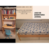 Juego De Dormitorio Juvenil Con Biblioteca Y Escritorio