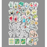 Stickers Vinilos Flores Plantas Deco Calcos Termos Frascos