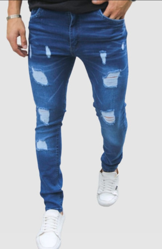 Jeans Hombre Elastizado Corte Chino Chupin Ultima Tendencia