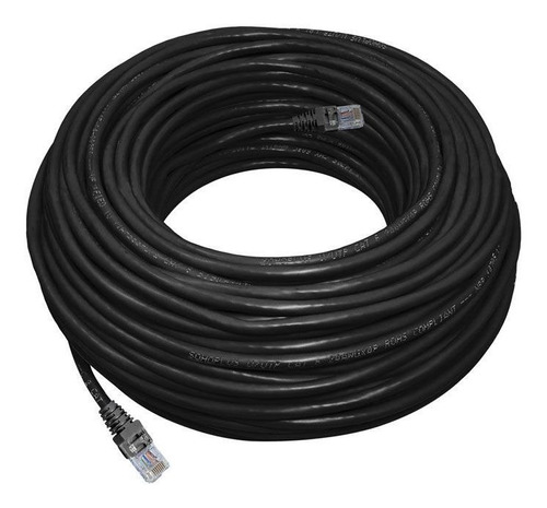 Cabo De Rede Furukawa Soho Crimpado Preto Rj45 Cat6 50 Mt