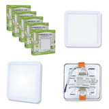 5-pack Luminaria/lampara Led Empotrable Cuadrada 12w 300lm