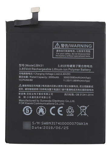 Repuesto Bateria Para Xiaomi Redmi S2 Mi A1 5x Bn31 3080 Mah