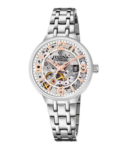 Reloj Festina  Mujer F20614.1 Skeleton Acero Analogico