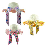 Sombrero Para Niña Con Moño Casual Para Playa Primavera Sol