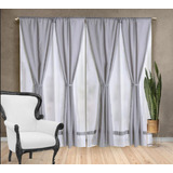 Cortinas Ambiente 4 Paños Deni Con Envio Gratis