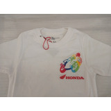 Remera De Niño Técnica Honda Bordada Color Blanco Talle 6