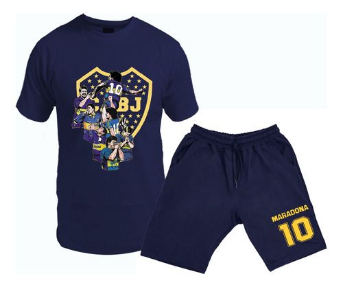 Conjunto Remera Y Bermuda De Maradona - Boca Juniors- Nro 10