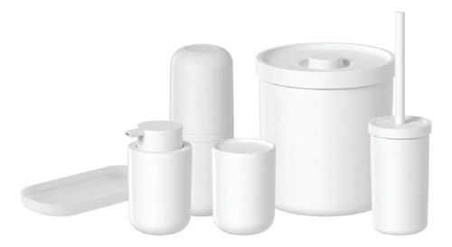 Kit Conjunto Banheiro Lavabo  6 Peças Bold Ou Branco Sabonet