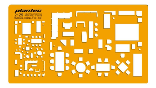 Plantilla Profesional Inyectada 2129 Plantec Mueble 1:50 100 Color Naranja 2129