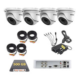 Kit Video Vigilancia Epcom 4 Camaras Domo Metal 1 Mp 500 Gb