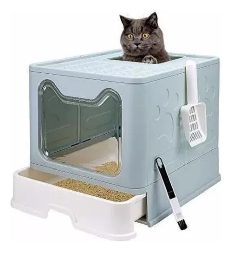 Arenera Gato Caja Arena Gatos Tapa Plegable Arenero Entrada 