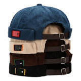 Gorra De Terciopelo Sin Ala Docker Para Hombre, Moda Masculi