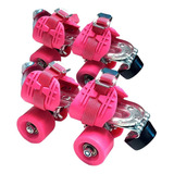 Patin 4 Ruedas Luna Extensible Talle 28 A 41 Color Rosa Nena