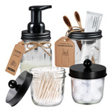 Juego De Accesorios De Baño Amolliar Mason Jar, Paquete De 4