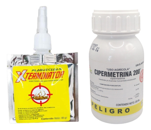 Insecticida Cucarachas Xterminator 90g + Cipermetrina 250ml