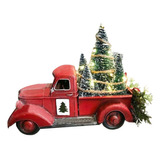 Camioneta Roja Con Árboles De Navidad