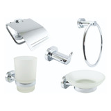 Set Kit Accesorios Baño Juego 5 Pzas Zinc Cromado 793