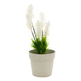 Planta Flor De Lavanda Artificial En Macetero Plástico 21cm 