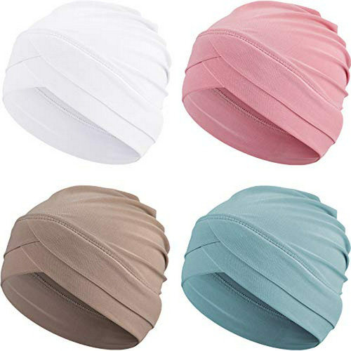 Conjunto De 4 Gorros Turbante Para Mujer Con Cáncer, Elástic