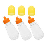Set De 3 Botellas De Miel Transparentes Con Tapa Para Almace