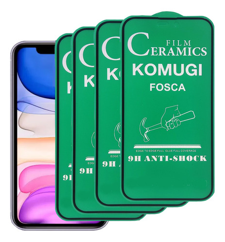 Kit 4 Películas 3d Ceramica Fosca iPhone XR 11 12 13 14 Pro