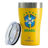 Copo Térmico Com Tampa Arell Brasil Cbf Amarelo